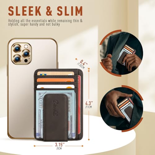 Zitahli Wallet Men-Magnetic Money Clip-Slim and Minimalist Card Case-ID Window Front Pocket Wallet Gift Boxing4