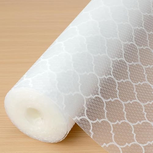 Hikrxya Protector Cajones Cocina Antideslizante, 30x 500cm Sin Adhesivo EVA Plastico Forro Cajón Refrigerador Estantes Gabinete Impermeable para Estantes Armario Fregadero Mueble