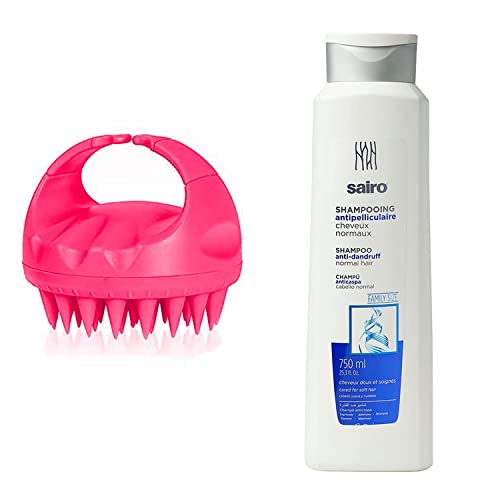 Image of Sairo Anti dandruff Shampoo [Imported from SPAIN] + Hair brush combo Hair Growth & Hair fall control Silky, Shiny, Smooth Hair Wet Hair Massaging 750ML