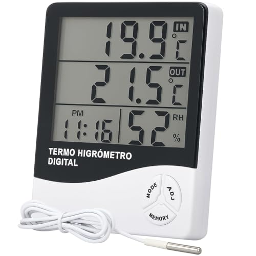 Termômetro Higrômetro Digital Alta Precisão, Medidor de Temperatu...