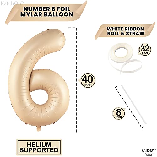 Image of KatchOn Caramel Number 6 Balloon 40 Inch