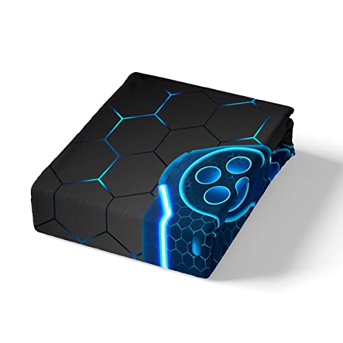 Homemissing Gamer Duvet Cover for Kids Boys Girls Gamer Controller Comforter Cover Gaming Bedding Set Blue 2Pcs 1 Duvet Cover & 2 Pillowcase Double Size - Image 4