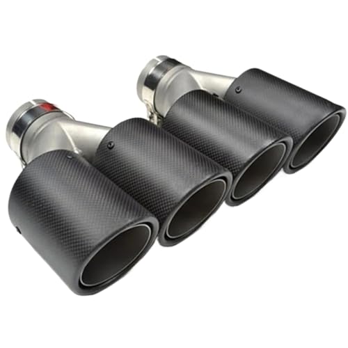 Silenciador doble salida Y fibra carbono mate plata inoxidable mofle 4