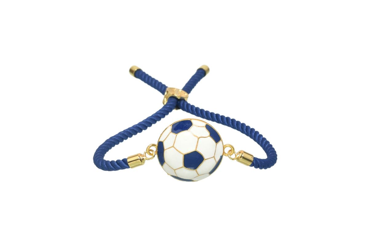 Kizzi Footaball Premium Bracelet for Kids Boys - Handmade Braided Navy Blue Cord with Golden Accents, Adjustable and Durable, Gift for Soccer Footaball Enthusiasts (B0D92GVHWK) Amazon Price History, Amazon Price Tracker