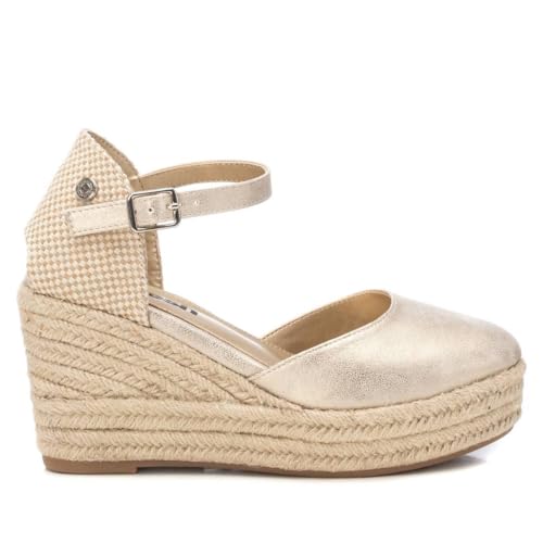 REFRESH - Sandalias con Cuña Mujer Oro - Calzado Cómodo y Versátil - Moda casual - Modelo 17278203 (Talla 39)
