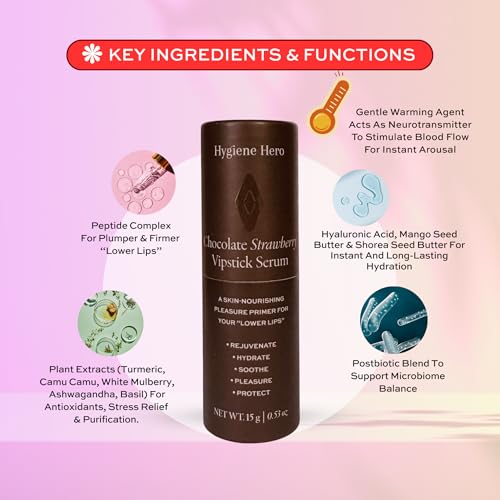 vipstick sexual enhancer serum for women  serum for vulva  intimate grooming  soothe hydrate and protect your labia chocolate strawberry 053oz