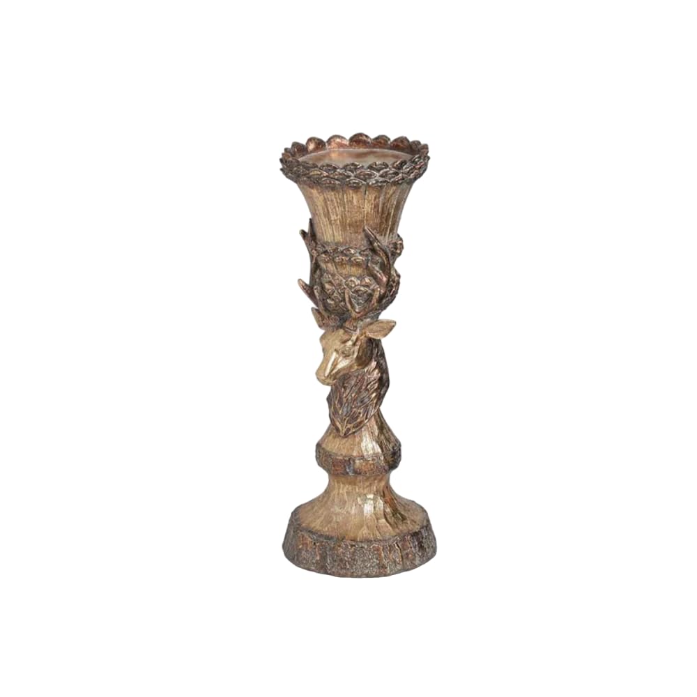 Golden Stag Candle Holder Tapered Candlestick Home Festive Unique Decor