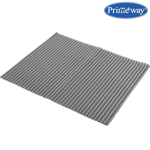 Image of Primeway PVC Protective mat | XXL 47 inch Length | Multi-Utility Non Slip | Cut-to-Fit Sink Liner for Kitchen Counter | Under Sink | Drawers | Cabinets | Shelf | Solid Thick & Durable | 33x120cm | Grey