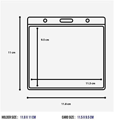 CKB Ltd 100x Conference Extra Large Horizontal Clear ID Badge Card Plastic Pocket Holder Pouchs 118mm x 110mm / Holds a Card 115mm x 95mm