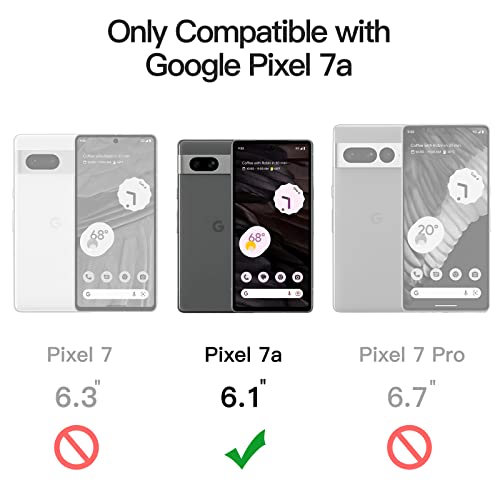 Image of JETech Matte Cover Case for Google Pixel 7a 6.1-Inch 2023, Frosted Translucent Back Protective Slim Phone Cover, Anti-Fingerprints (Black)