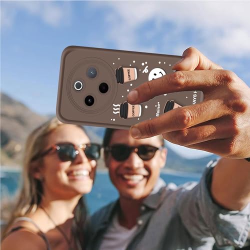 Image of amazon basics Back Case Cover Compatible for iQOO Z10 5G / Vivo T4 5G | Cute Fun Cartoon 3D Ball | Coffee Silicone Case | Camera Protection | Body Protection | Shock Proof | Color Brown