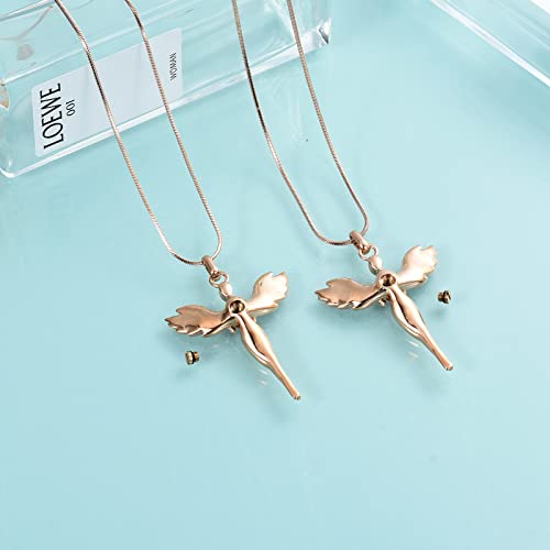 Cremation Jewelry with Angel Lady Stainless Steel Urn Necklace Pendant Memorial Ashes Keepsake for Women Girls, Filling Kit Included 6
