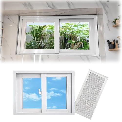 Shed Window for Basement, ExteriorWindow, Mobile Home Windows Replacement, 10' 13' 18' 24' 30' 37' 42' 47' Sliding Windows with ScreenWindows, Window Well Cover(White,W28'-30')