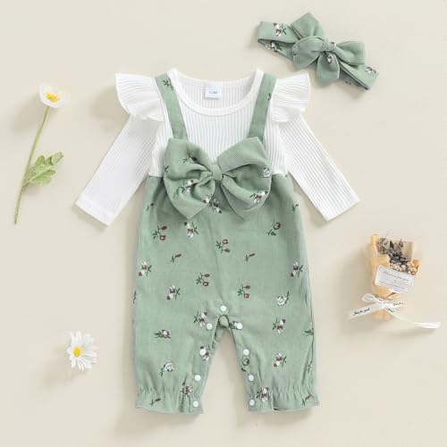 Newborn Baby Girl Romper Fall Outfits Long Sleeve Jumpsuit Corduroy One Piece Bodysuit Winter Clothes for Girl2