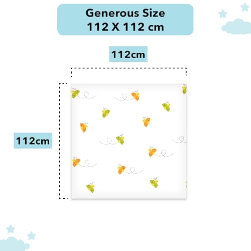 Image of The White Cradle Muslin Swaddle for Newborn Baby, Organic Cotton Wrap Combo