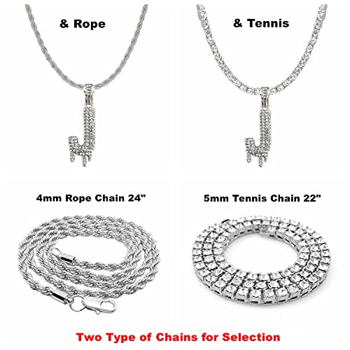 Gold Silver Initial Letter Necklaces for Men/Women, Dripping Initial Letter Pendant Necklaces A-Z, Mens Necklace Initial Letter chains2