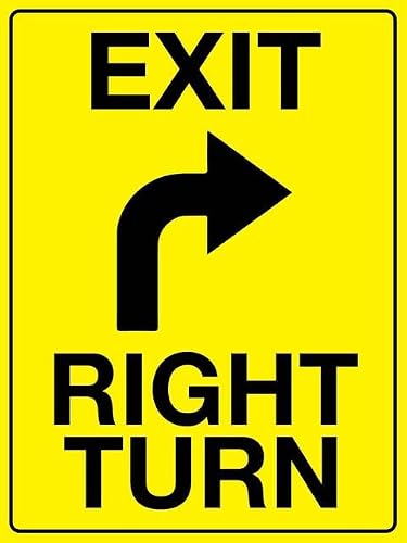 Xewazd A1032 Retro 8"X12" Metal Tin Sign - Exit Right Turn For Shop Yard Man Cave Garage Outdoor