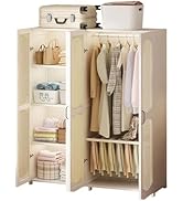 Amazon | Shilanmei ワードローブ 扉付き 洋服ラック クローゼット