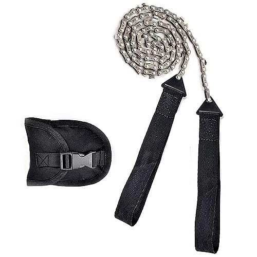 Pocket Chainsaw with Paracord Handle,Rope Saw for Tree Limbs,36 Inch Rope Chain Saw with 16 Sharp Teeth,Black Survival Gear,Rope Saw for Camping,Tree Cutting,Backpacking