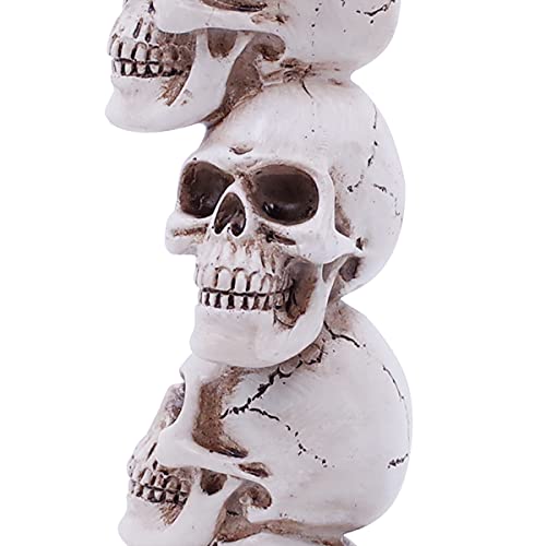 Etistta Halloween Skull Candle Holder For Fireplace Halloween Decorations, 9.5 Inch Tall Polyresin Candlestick Holders White Bones Black Candlesticks For Halloween Decor, Set Of 2 thumb #3