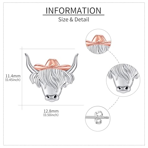 Image of Animal Stud Earrings 925 Sterling Silver Elephant /Unicorn /Chicken /Flamingo /Highland Cow /Hummingbird Earrings Animal Jewelry Gifts for Women