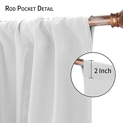 Dwcn Blackout Curtains-Tie Up Shade For Window Thermal Insulated Room Darkening Rod Pocket Curtains For Kitchen, Greyish White, W42 X L63 Inches, 1 Panel #TOP1