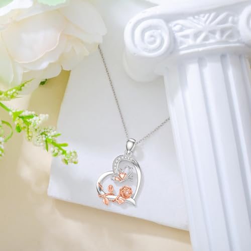 Diamond Butterfly Necklace for Women Sterling Silver Rose Butterfly Pendant Necklace Butterfly Jewelry for Women Wife3