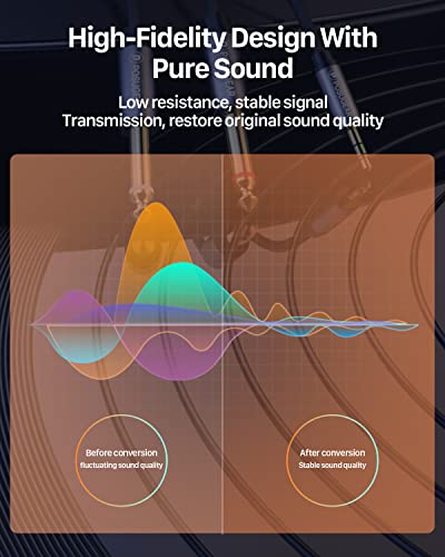 Câble Audio 3.5mm vers Double 6.35mm 2M, POSUGEAR 6.35 Mâle vers 3.5 Mâle Mono Y Splitter Jack Câble d'Instrument Nylon Tressé pour Haut-parleurs, Table de Mixage, Cinéma Maison etc. - Image 4