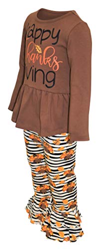 Unique Baby 2 Piece Girls Double Ruffle Leggings Outfit with Long Sleeve Tunic Shirt Kid and Toddler Clothes Set3