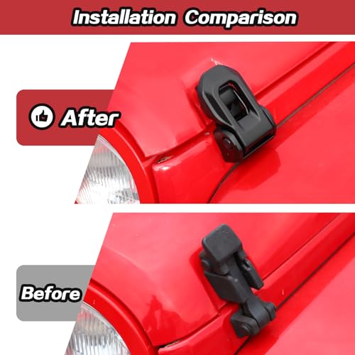 Image of JeCar Aluminum Hood Latches for Jeep Wrangler JK JKU JL JLU & Gladiator JT 2007-2018 -2024 2025+
