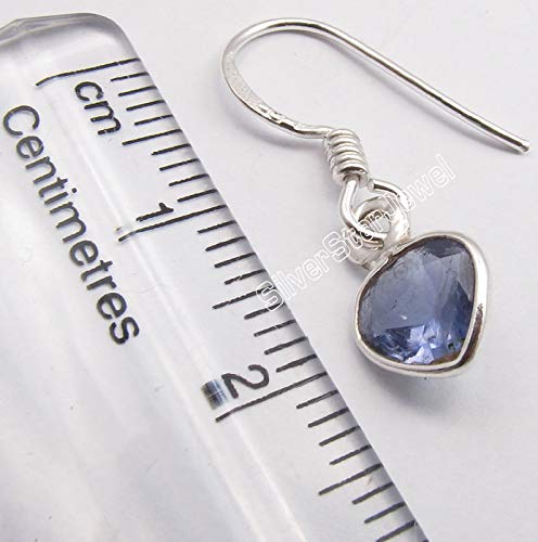 925 Fine Silver Facetted Iolite Earrings 1" Wholesale Jewelry Best Stores For Cyber3
