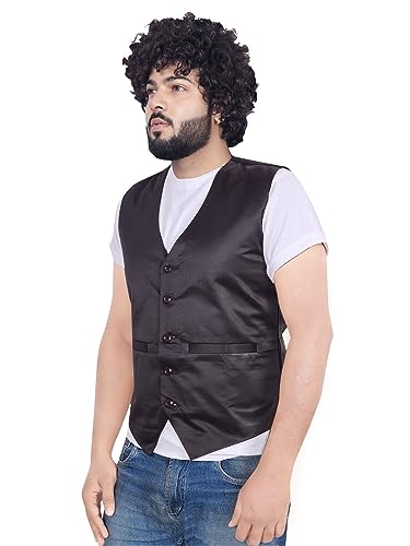 Image of Click One Waistcoat Black Satin Men