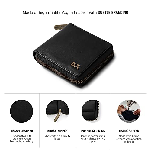 Image of DailyObjects Women's Zip Wallet | Made with Vegan Leather Material | Carefully Handcrafted | Holds up to 8 Cards | Slim and Easy to Fit in Pocket | Coin Pocket with Button Closure