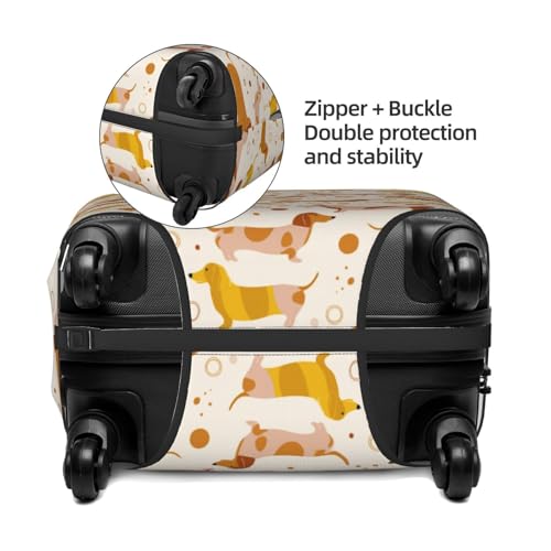 Luggage Cover Protector - Cartoon Cute Sausage Dog Print Fit 22-24 Inch Suitcase Covers for Luggage3