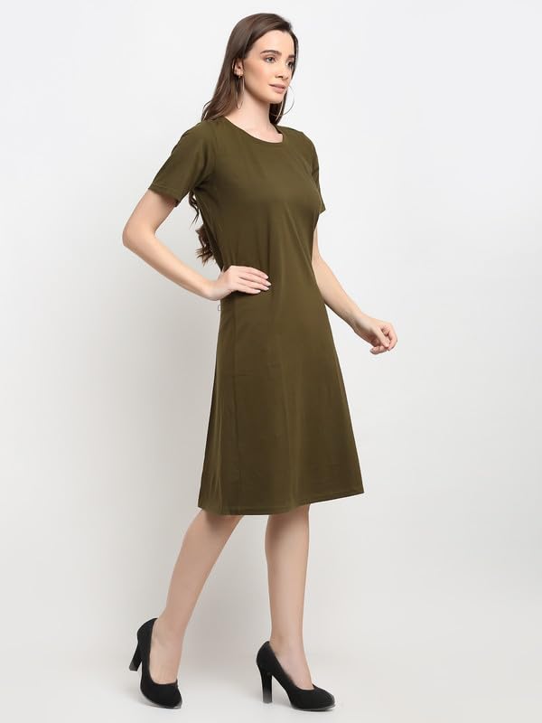 Image of Women's A-Line Cotton Midi Dress