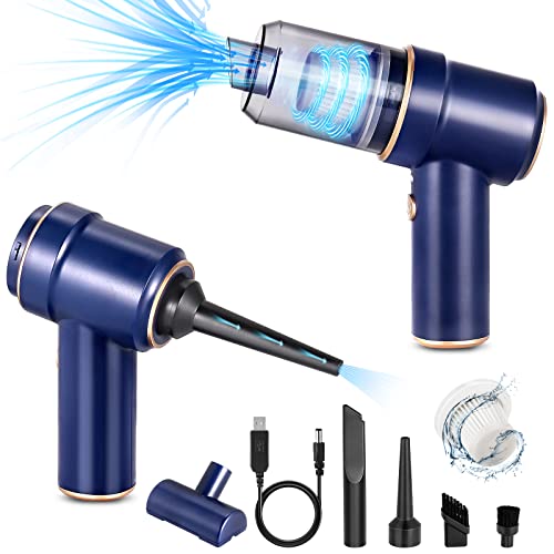 URAQT Aspirabriciole Portatile, 9KPA 4kmAh Aspirabriciole Potenti Mini Aspirapolvere Portatile con Filtro, 30 Min Computer Vacuums Ricaricabile 3 in 1 Aspirabriciol Senza Fili per Auto, Ufficio(B)