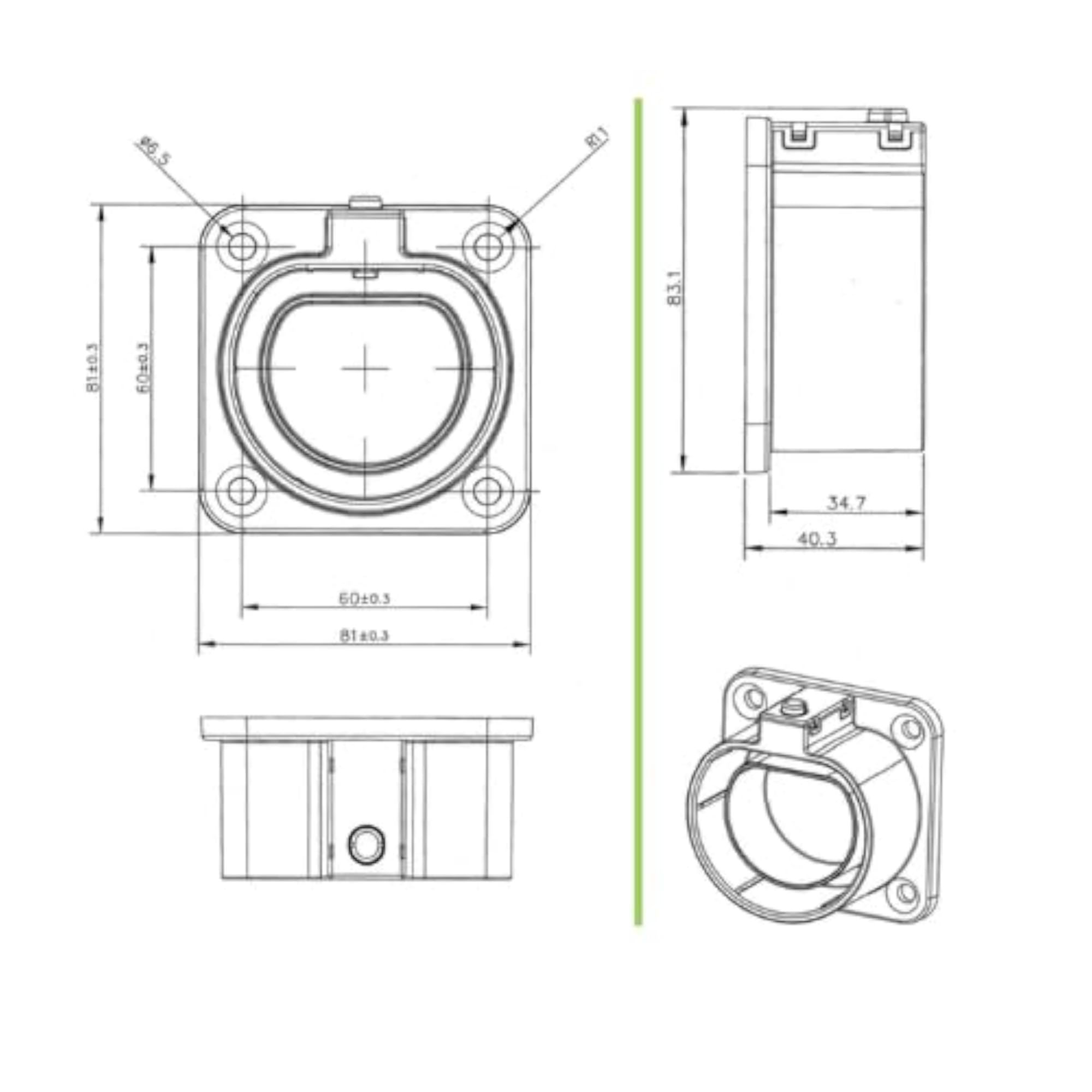 Type 2 EV Charger Gun Holder
