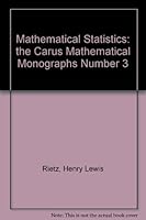 Mathematical statistics, B00DIHJMZG Book Cover