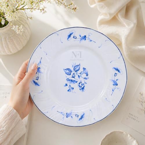 Image of NFI essentials 10 Inch Premium Ceramic Dinner Plate, Serving Plate for Main Course, Pasta, Rice, Salad & Meals, Dishwasher Safe Kitchen Dinner Plate