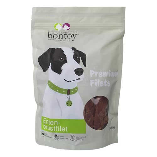 Bontoy Entenbrustfilet 500g für Hunde I reines Naturprodukt I aus ganzen Entenbrustfilet I Hundeleckerli I Als Hundesnack oder Belohnung I