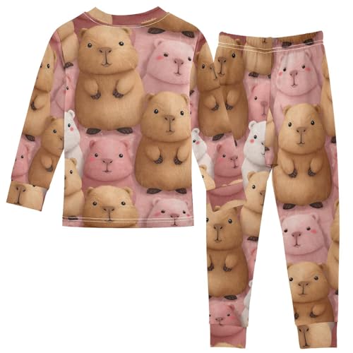Pajama Sets Long Sleeve Cute Bears Pattern Print Soft Comfy Sleepwear 2 Piece PJS 3-8T3