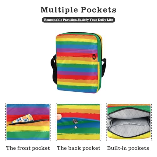 Rainbow Pride Flag Lgbt Pride Day Month Parade Lgbtq Community messenger bag for women Shoulder Bag For Woman Lady Shoulder Handbags Adjustable Strap for Travel Shopping2