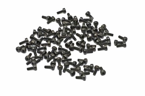 Image of iexcell 100 Pcs M2 x 5mm Thread Pitch 0.4 mm Alloy Steel 12.9 Grade Hex Socket Head Cap Screws Bolts Kit, Black Oxide Finish