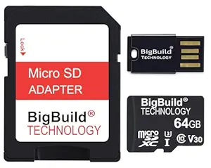 BigBuild Technology 64GB Ultra Fast 100MB/s U3 microSDXC Memory Card for Samsung Galaxy M01/M01s, M02/M02s, M10/M10s, M11/M12, M01 Core Cell Phone