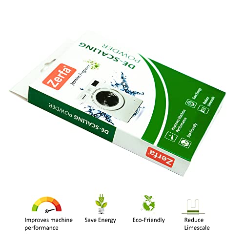 Image of Zerfa Washing Machine Descaling Powder for All Company's Front & Top Load Machine, for Perfectly Automatic Cleaning of Tub & Drum Stain Remover (High Concentration Formula, 100gm each, Pack of 4)