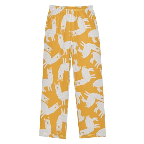 ZZXXB Sleeping Llamas Boys Long Pants Soft Trousers Elastic Waist Kids Lounge Bottoms with Pockets S-XL