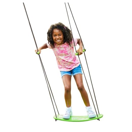 Swurfer Kick Stand Up Surfing Tree Swing Outdoor Swings for Kids Up to 150 Lbs - Hang from Up to 10 Feet High - Includes 24" SwingBoard, UV Resistant Rope, & Handles