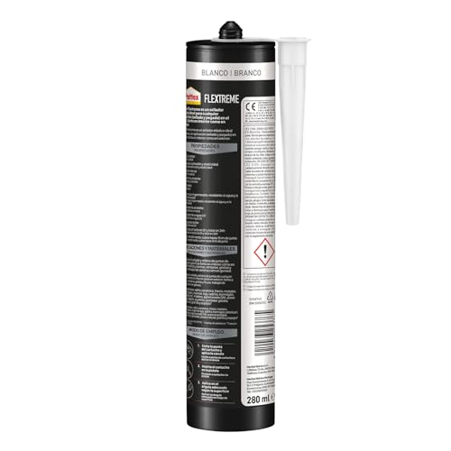 Miniatura 2 de Pattex Flextreme Universal Sella Pega Blanco 280 Ml , Polímero Sellador Multiusos Elástico Adhesivo Con Tecnología Flextec, Sellador De Juntas Multimaterial Extra Fuerte Para Bricolaje Y Diy