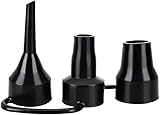 Black Air Pump Replacement Nozzles, Plastic Pump Nozzles, 3 Sizes Inflatable Pump Nozzles Head, Air Pump Inflator Adaptor Accessory for Partial Air Bed, Air Mattress Accessories, Inflatable Bed Pumps