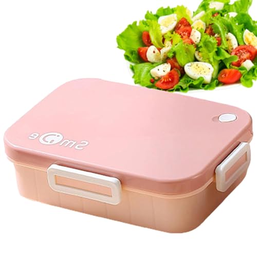 Lesunbak Lonchera para adultos, contenedores de alimentos de acero inoxidable a prueba de fugas, compartimento de almacenamiento de alimentos, apilable, lonchera para niños pequeños,